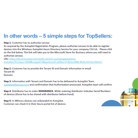 Lenovo | Microsoft Autopilot PKID registration (Remote configuration) for Top sellers and CTO - Image 4