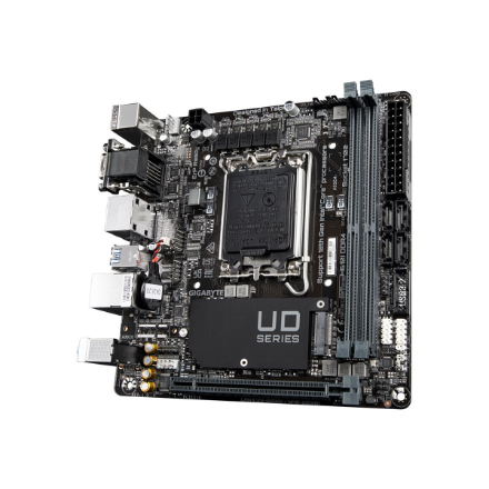 Gigabyte | H610I DDR4 1.0 M/B | Processor family Intel | Processor socket LGA1700 | DDR4 DIMM | Memory slots 2 | Supported hard disk drive interfaces SATA, M.2 | Number of SATA connectors 4 | Chipset Intel H610 Express | Mini-ITX - Image 5