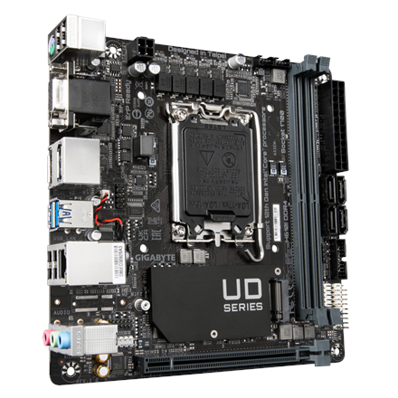 Gigabyte | H610I DDR4 1.0 M/B | Processor family Intel | Processor socket LGA1700 | DDR4 DIMM | Memory slots 2 | Supported hard disk drive interfaces SATA, M.2 | Number of SATA connectors 4 | Chipset Intel H610 Express | Mini-ITX - Image 6