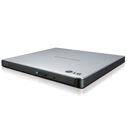 H.L Data Storage | Ultra Slim Portable DVD-Writer | GP57ES40 | Interface USB 2.0 | DVD±R/RW | CD read speed 24 x | CD write speed 24 x | Silver | Desktop/Notebook - Image 2