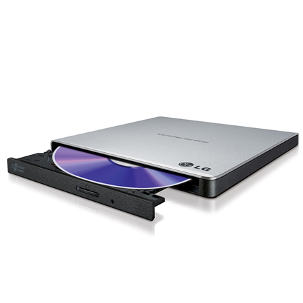 H.L Data Storage | Ultra Slim Portable DVD-Writer | GP57ES40 | Interface USB 2.0 | DVD±R/RW | CD read speed 24 x | CD write speed 24 x | Silver | Desktop/Notebook - Image 3