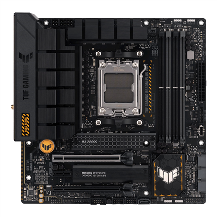 Asus | TUF GAMING B650M-PLUS WIFI | Processor family AMD | Processor socket AM5 | DDR5 DIMM | Memory slots 4 | Supported hard disk drive interfaces SATA, M.2 | Number of SATA connectors 4 | Chipset AMD B650 | micro-ATX - Image 2