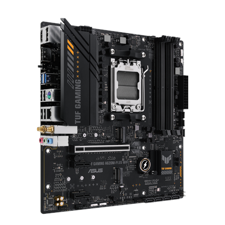 Asus | TUF GAMING A620M-PLUS WIFI | Processor family AMD | Processor socket AM5 | DDR5 DIMM | Memory slots 4 | Supported hard disk drive interfaces SATA, M.2 | Number of SATA connectors 4 | Chipset AMD A620 | Micro-ATX - Image 4