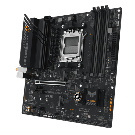 Asus | TUF GAMING A620M-PLUS WIFI | Processor family AMD | Processor socket AM5 | DDR5 DIMM | Memory slots 4 | Supported hard disk drive interfaces SATA, M.2 | Number of SATA connectors 4 | Chipset AMD A620 | Micro-ATX - Image 5
