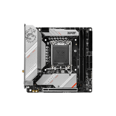 MSI | MPG B760I EDGE WIFI | Processor family Intel | Processor socket LGA1700 | DDR5 DIMM | Memory slots 2 | Supported hard disk drive interfaces SATA, M.2 | Number of SATA connectors 4 | Chipset Intel B760 | Mini-ITX - Image 2