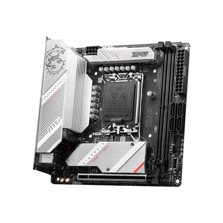 MSI | MPG B760I EDGE WIFI | Processor family Intel | Processor socket LGA1700 | DDR5 DIMM | Memory slots 2 | Supported hard disk drive interfaces SATA, M.2 | Number of SATA connectors 4 | Chipset Intel B760 | Mini-ITX - Image 5