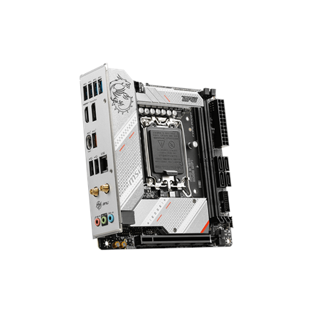 MSI | MPG B760I EDGE WIFI | Processor family Intel | Processor socket LGA1700 | DDR5 DIMM | Memory slots 2 | Supported hard disk drive interfaces SATA, M.2 | Number of SATA connectors 4 | Chipset Intel B760 | Mini-ITX - Image 6