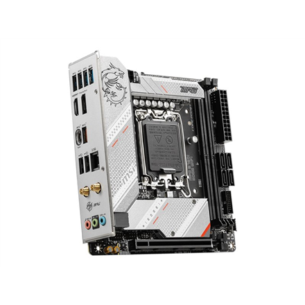 MSI | MPG B760I EDGE WIFI | Processor family Intel | Processor socket LGA1700 | DDR5 DIMM | Memory slots 2 | Supported hard disk drive interfaces SATA, M.2 | Number of SATA connectors 4 | Chipset Intel B760 | Mini-ITX - Image 7