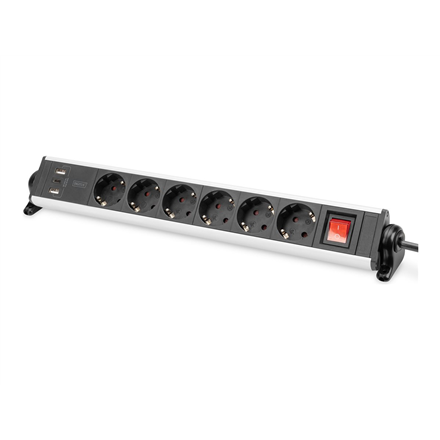 Digitus | Office Power Strip | DA-70624 | Silver/Black - Image 2