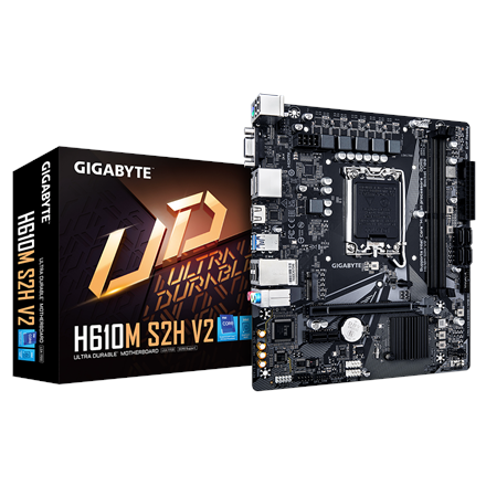 Gigabyte | H610M S2H V2 1.0 | Processor family Intel | Processor socket LGA1700 | DDR5 DIMM | Supported hard disk drive interfaces M.2, SATA | Number of SATA connectors 4 - Image 2