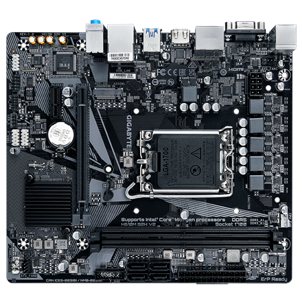 Gigabyte | H610M S2H V2 1.0 | Processor family Intel | Processor socket LGA1700 | DDR5 DIMM | Supported hard disk drive interfaces M.2, SATA | Number of SATA connectors 4 - Image 6