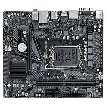 Gigabyte | H610M S2H V3 DDR4 G1.0 | Processor family Intel | Processor socket LGA1700 | DDR4 | Supported hard disk drive interfaces SATA, M.2 | Number of SATA connectors 4 - Image 5
