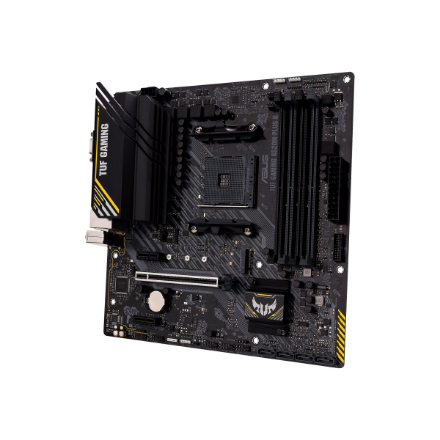 Asus | TUF GAMING A520M-PLUS II | Processor family AMD | Processor socket AM4 | DDR4 DIMM | Memory slots 4 | Supported hard disk drive interfaces SATA, M.2 | Number of SATA connectors 4 | Chipset AMD A520 | Micro ATX - Image 5