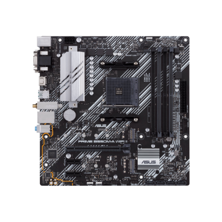 Asus | PRIME B550M-A WIFI II | Processor family AMD | Processor socket AM4 | DDR4 DIMM | Memory slots 4 | Supported hard disk drive interfaces SATA, M.2 | Number of SATA connectors 4 | Chipset AMD B550 | microATX - Image 3