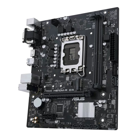 Asus | PRIME H610M-R D4-SI | Processor family Intel | Processor socket LGA1700 | DDR4 DIMM | Memory slots 2 | Supported hard disk drive interfaces SATA, M.2 | Number of SATA connectors 4 | Chipset Intel H610 | Mic-ATX - Image 6