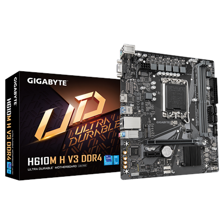 Gigabyte | H610M H V3 DDR4 | Processor family Intel | Processor socket LGA1700 | DDR4 DIMM | Supported hard disk drive interfaces M.2, SATA | Number of SATA connectors 4 - Image 2