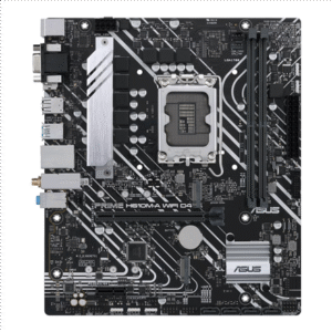 Asus | PRIME H610M-A WIFI D4 | Processor family Intel | Processor socket LGA1700 | DDR4 DIMM | Memory slots 2 | Supported hard disk drive interfaces SATA, M.2 | Number of SATA connectors 4 | Chipset Intel H610 | mATX