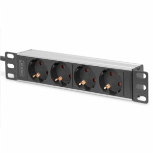 Digitus | 10” Socket Strip with Aluminum Profile, 4-way safety sockets | DN-95418