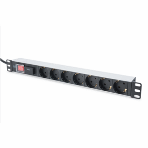 Digitus | 1U Aluminum PDU, rackmountable, 7x safety outlet 16A Plug, 250VAC 50/60Hz, switch, surge protection | DN-95407