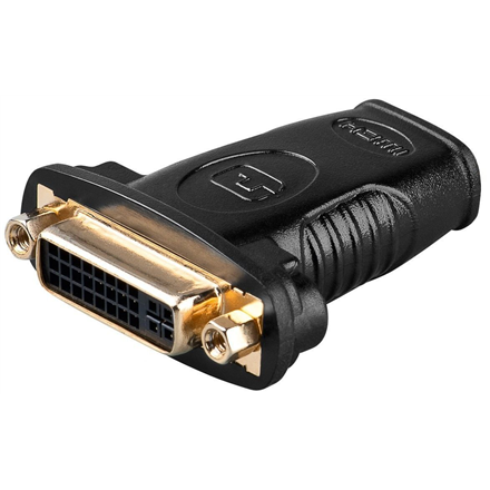 Goobay | HDMI/DVI-I adapter, gold-plated | 68690 | Black | HDMI female (Type A) | DVI-I female Dual-Link (24+5 pin) - Image 2