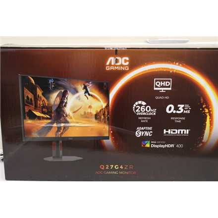 SALE OUT. AOC Gaming Q27G4ZR 27", 2560x1440/1ms/400cd/m², HDMI, DisplayPort, Headphone Out | SALE OUT. AOC | Q27G4ZR | 27 " | Fast IPS | QHD | 16:9 | 240 Hz | 1 ms | 2560 x 1440 pixels | 400 cd/m² | HDMI ports quantity 2 | Black | Warranty 36 month(s) | DAMAGED PACKAGING - Image 4