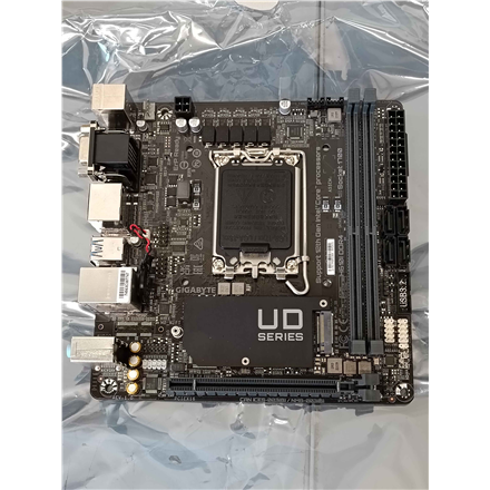 SALE OUT. Gigabyte | H610I DDR4 1.0 M/B | Processor family Intel | Processor socket LGA1700 | DDR4 DIMM | Memory slots 2 | Supported hard disk drive interfaces SATA, M.2 | Number of SATA connectors 4 | Chipset Intel H610 Express | Mini-ITX | REFURBISHED WITHOUT ORIGINAL PACKAGING AND ACCESSORIES, BACKPANEL NOT INCLUDED - Image 2