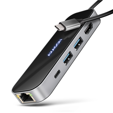AXAGON USB-C 5Gbps GLASS 6in1 Hub | HMC-6GLN - Image 2