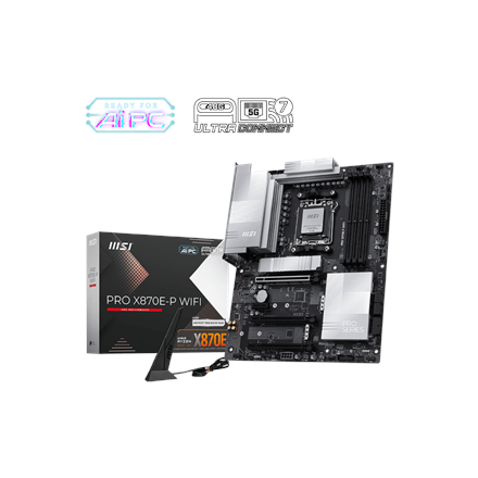 MSI PRO X870E-P WIFI | Processor family AMD | Processor socket AM5 | DDR5 UDIMM | Supported hard disk drive interfaces SATA, M.2 | Number of SATA connectors 4 - Image 2