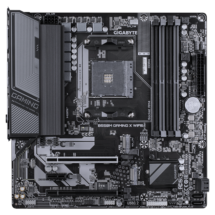Gigabyte B550M GAMING X WIFI6 | Processor family AMD | Processor socket AM4 | DDR4 DIMM | Supported hard disk drive interfaces SATA, M.2 | Number of SATA connectors 4 - Image 3