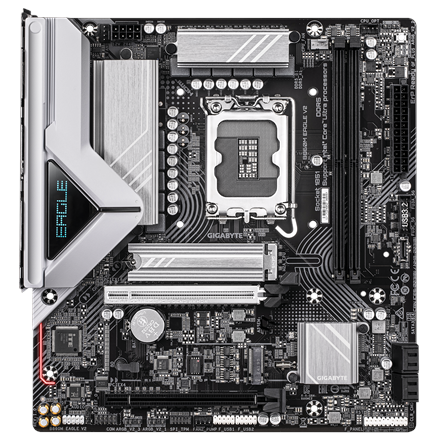 Gigabyte B860M EAGLE V2 | Processor family Intel | Processor socket LGA1851 | DDR5 | Supported hard disk drive interfaces SATA, M.2 | Number of SATA connectors 4 - Image 3