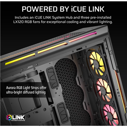 Corsair PC Case | iCUE LINK 5000T LX RGB | Black | Mid-Tower | Power supply included No - Image 4