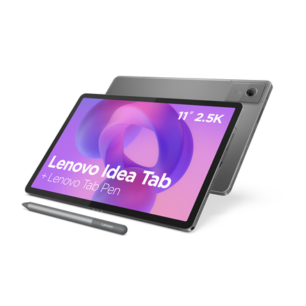 Lenovo Idea Tab 5G LTE (w/o power adapter) | ZAFM0112SE | 11 " | Luna Grey | IPS | 2560 x 1600 pixels | MediaTek | MediaTek Dimensity 6300 | 8 GB | Soldered LPDDR4x | 128 GB | 5G | Wi-Fi | Front camera | 5 MP | Rear camera | 8 MP | Bluetooth | 5.2 | Android | 15 (OS upgrades until Android 17 and 4 years security patches) | Warranty 24 month(s) | Lenovo Tab Pen, USB-A to USB-C cable, Manual - Image 2