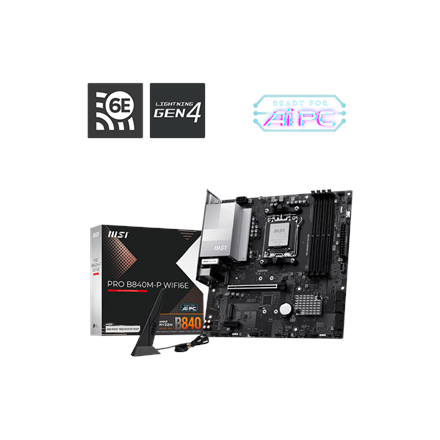 MSI PRO B840M-P WIFI6E | Processor family AMD | Processor socket AM5 | DDR5 | Supported hard disk drive interfaces SATA, M.2 | Number of SATA connectors 4 - Image 2