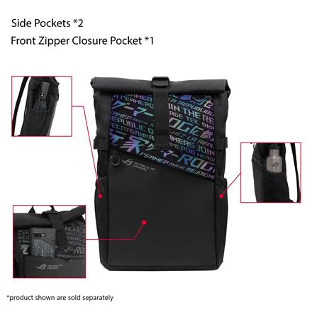 Asus BP4701 ROG BACKPACK/15_17 | Asus | Notebook carrying backpack | BP4701 | Fits up to size 17 " | Backpack | Black - Image 3