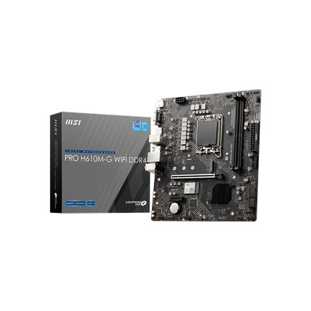 MSI PRO H610M-G WIFI DDR4 | Processor family Intel | Processor socket LGA1700 | DDR4 | Supported hard disk drive interfaces SATA, M.2 | Number of SATA connectors 4 - Image 2