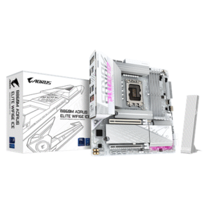 Gigabyte B860M AORUS ELITE WIFI6E ICE | Processor family Intel | Processor socket LGA1851 | DDR5 | Supported hard disk drive interfaces SATA, M.2 | Number of SATA connectors 4