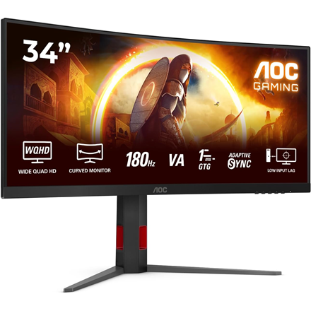 AOC | CU34G4 | 34 " | Fast VA | UWQHD | 21:9 | 180 Hz | 1 ms | 3440 x 1440 pixels | 300 cd/m² | HDMI ports quantity 2 | Black - Image 5