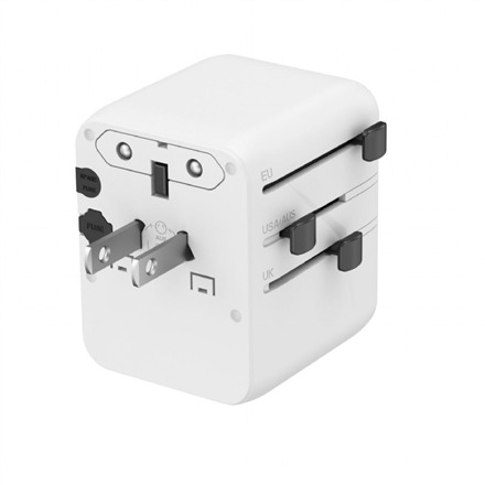 Gembird Universal travel power adapter | TPA-1A2C20-01-W | 20 W | Travel Adapter - Image 3