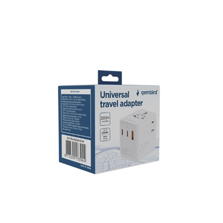Gembird Universal travel power adapter | TPA-1A2C20-01-W | 20 W | Travel Adapter - Image 7