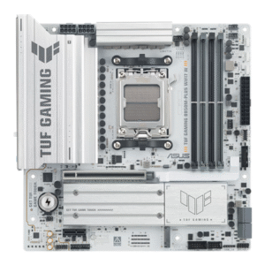 Asus TUF GAMING B850M-PLUS WIFI7 W | Processor family AMD | Processor socket AM5 | DDR5 | Supported hard disk drive interfaces SATA, M.2 | Number of SATA connectors 4