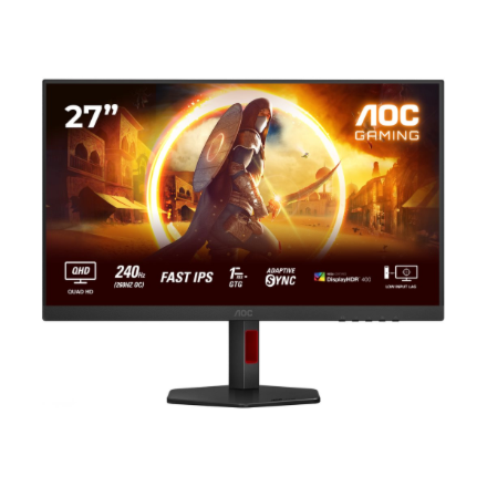 AOC | Q27G4ZR | 27 " | Fast IPS | QHD | 16:9 | 240 Hz | 1 ms | 2560 x 1440 pixels | 400 cd/m² | HDMI ports quantity 2 | Black - Image 3