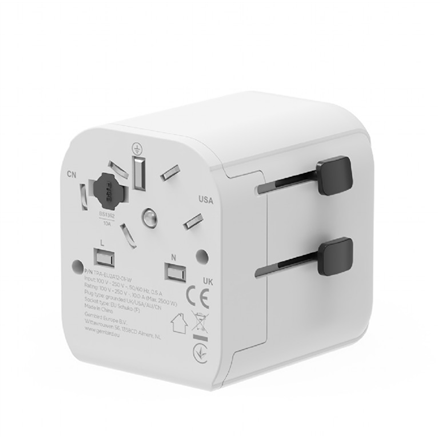 Gembird EU to Universal travel power adapter, 12W | TPA-EU2A12-01-W | 5 V - Image 4