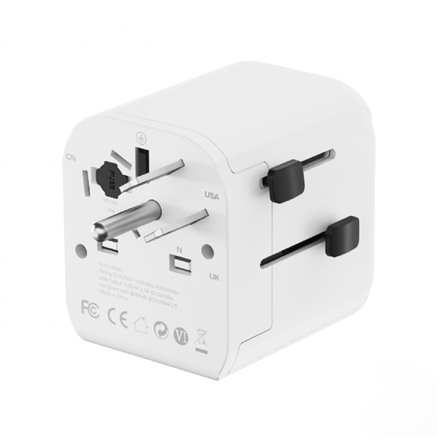 Gembird EU to Universal travel power adapter, 12W | TPA-EU2A12-01-W | 5 V - Image 6