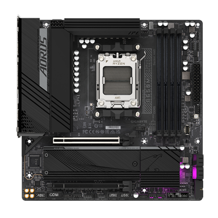 Gigabyte B650M AORUS ELITE (rev. 1.3) | Processor family AMD | Processor socket AM5 | DDR5 | Supported hard disk drive interfaces SATA, M.2 | Number of SATA connectors 4 - Image 3