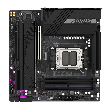 Gigabyte B650M AORUS ELITE (rev. 1.3) | Processor family AMD | Processor socket AM5 | DDR5 | Supported hard disk drive interfaces SATA, M.2 | Number of SATA connectors 4 - Image 6