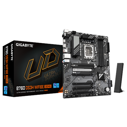 Gigabyte B760 DS3H WF6E GEN5 | Processor family Intel | Processor socket LGA1700 | DDR5 | Supported hard disk drive interfaces M.2, SATA | Number of SATA connectors 4 - Image 2