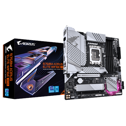 Gigabyte B760M AORUS ELITE WIFI6E GEN5 | Processor family Intel | Processor socket LGA1700 | DDR5 | Supported hard disk drive interfaces M.2, SATA | Number of SATA connectors 4 - Image 2