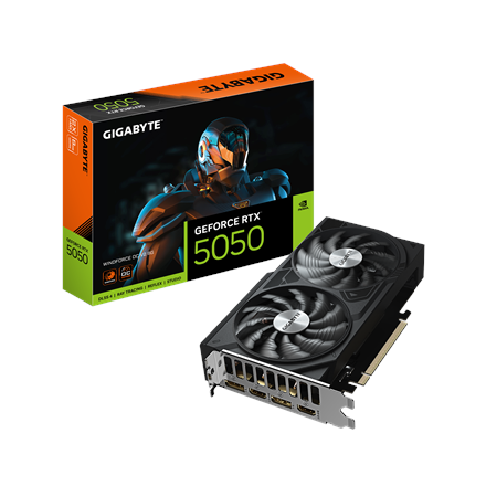 Gigabyte GeForce RTX 5050 WINDFORCE OC V2 8G | NVIDIA | 8 GB | GeForce RTX 5050 | GDDR6 | HDMI ports quantity 2 | PCI-E 5.0 - Image 2