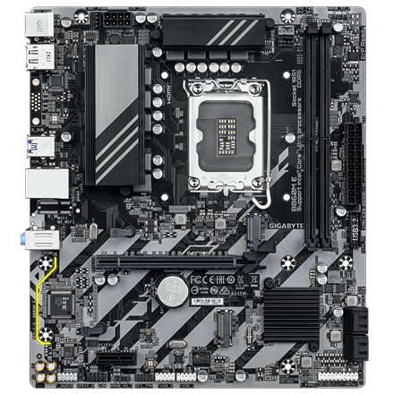 Gigabyte B860M E | Processor family Intel | Processor socket LGA1851 | DDR5 | Supported hard disk drive interfaces SATA, M.2 | Number of SATA connectors 4 - Image 3