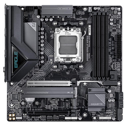 Gigabyte B850M EAGLE WF6E | Processor family AMD | Processor socket AM5 | DDR5 | Supported hard disk drive interfaces SATA, M.2 | Number of SATA connectors 4 - Image 3